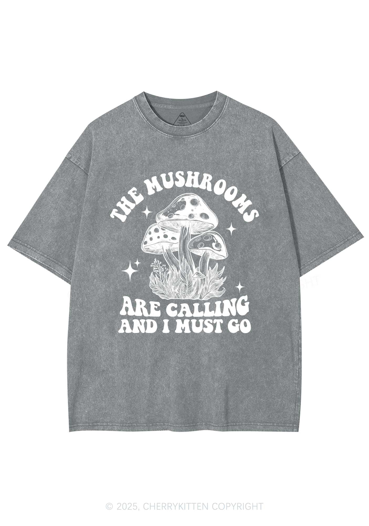 The Mushrooms Are Calling Y2K Shirts Washed Tee Cherrykitten