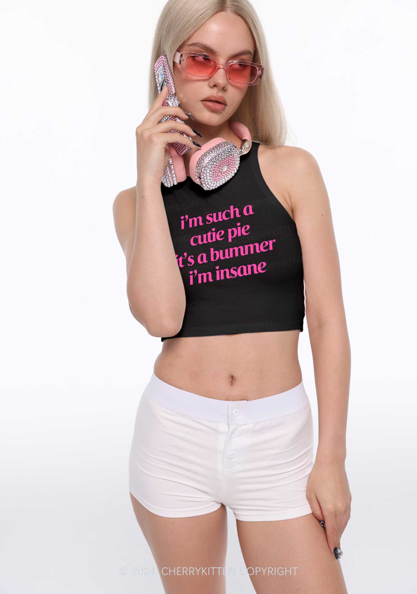 Such A Cutie Pie Y2K Crop Tank Top Cherrykitten