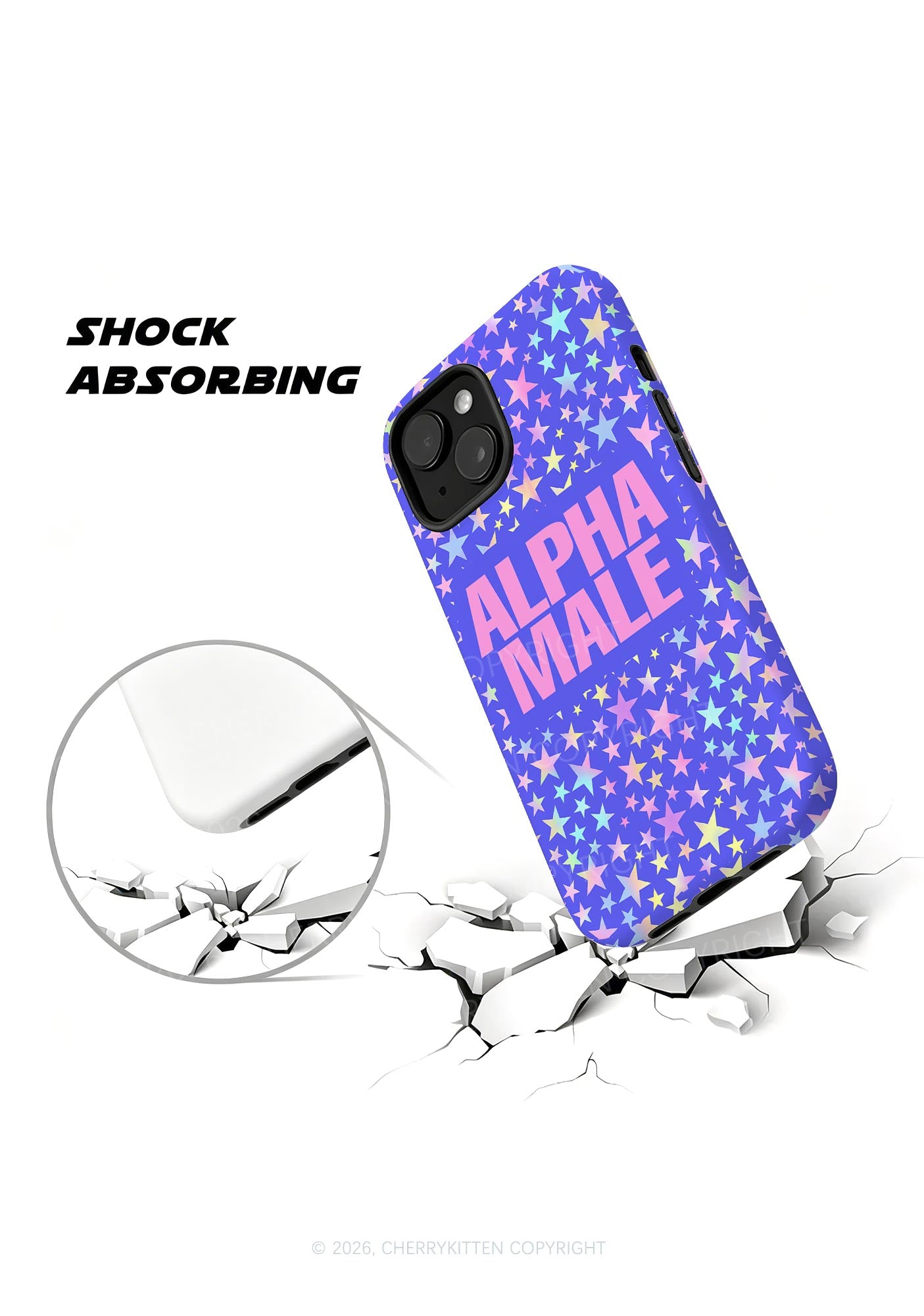 Purple Alpha Male Pride Y2K Phone Case Cherrykitten