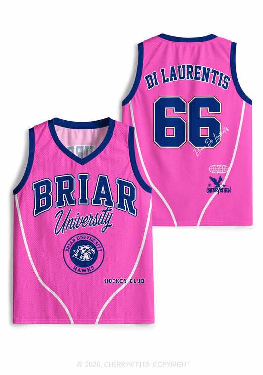 Pink Hockey Team DL Y2K Sport Jersey Tank Cherrykitten