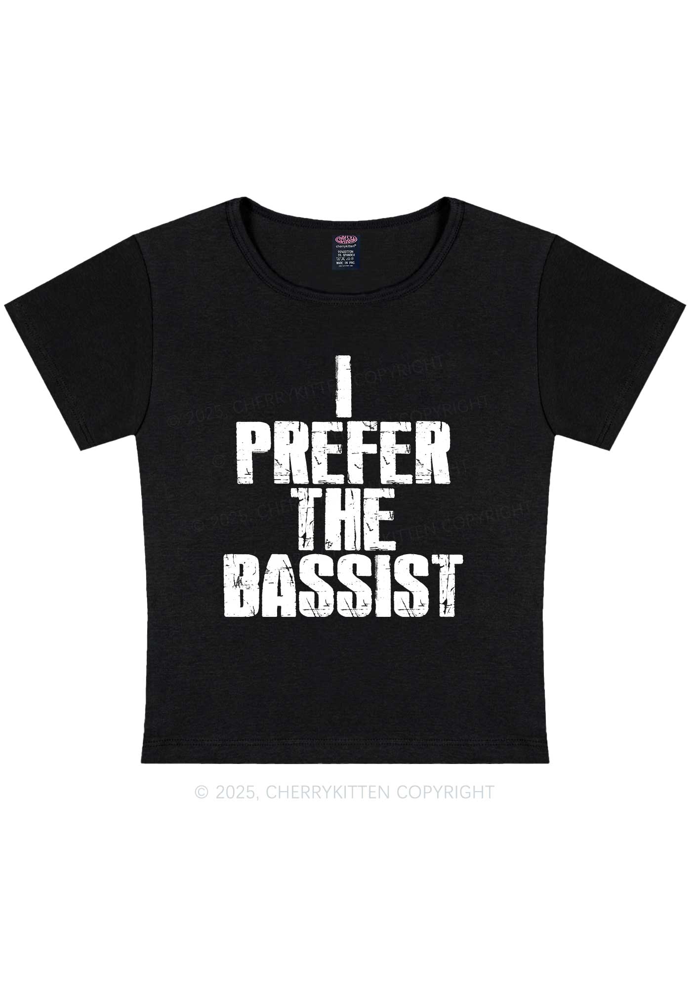 I Prefer The Bassist Y2K Baby Tee Cherrykitten