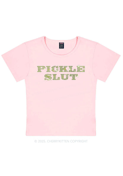 Rhinestone Pickle Slxt Y2K Baby Tee Cherrykitten