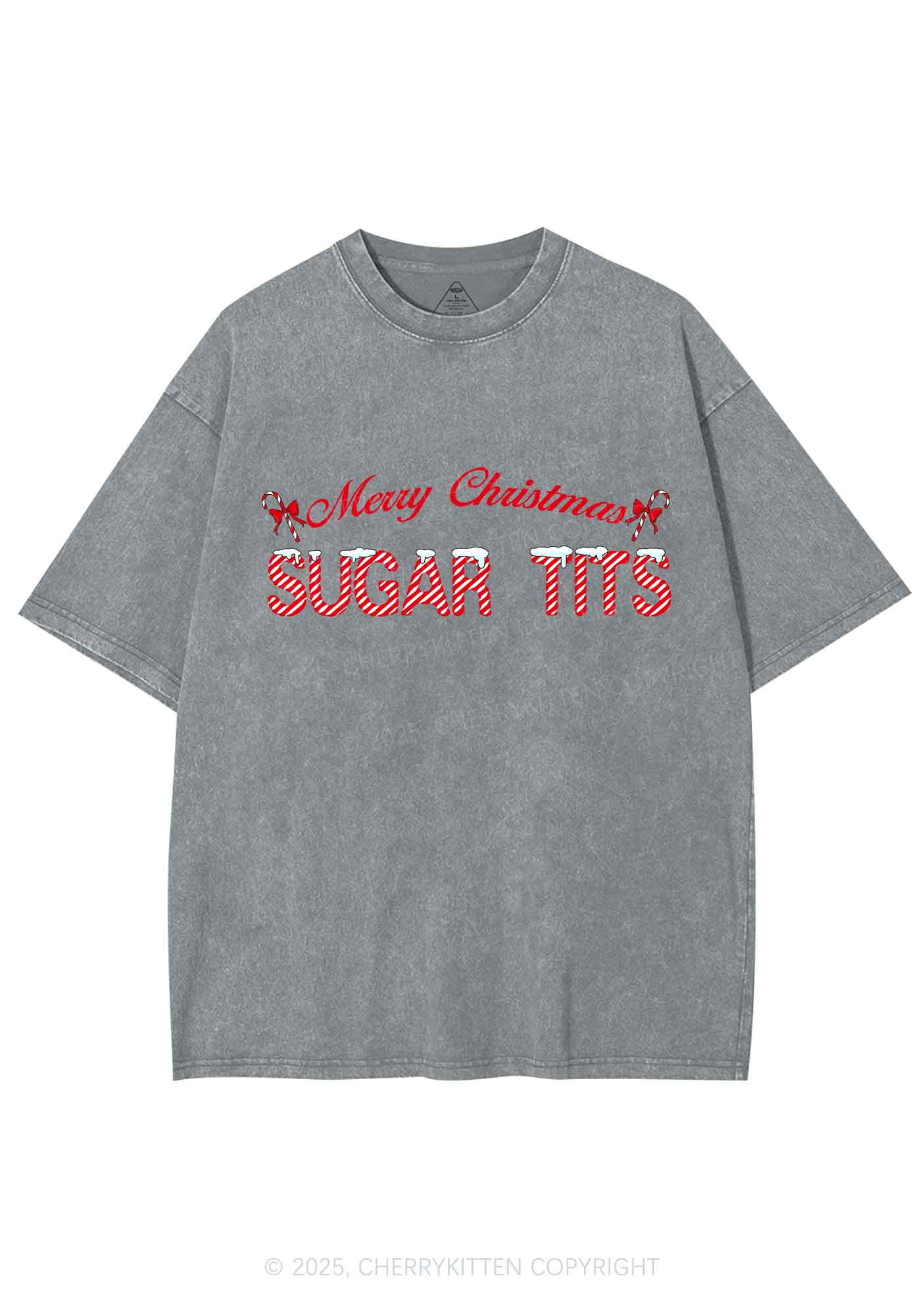 Christmas Sugar Txts Y2K Shirts Washed Tee Cherrykitten
