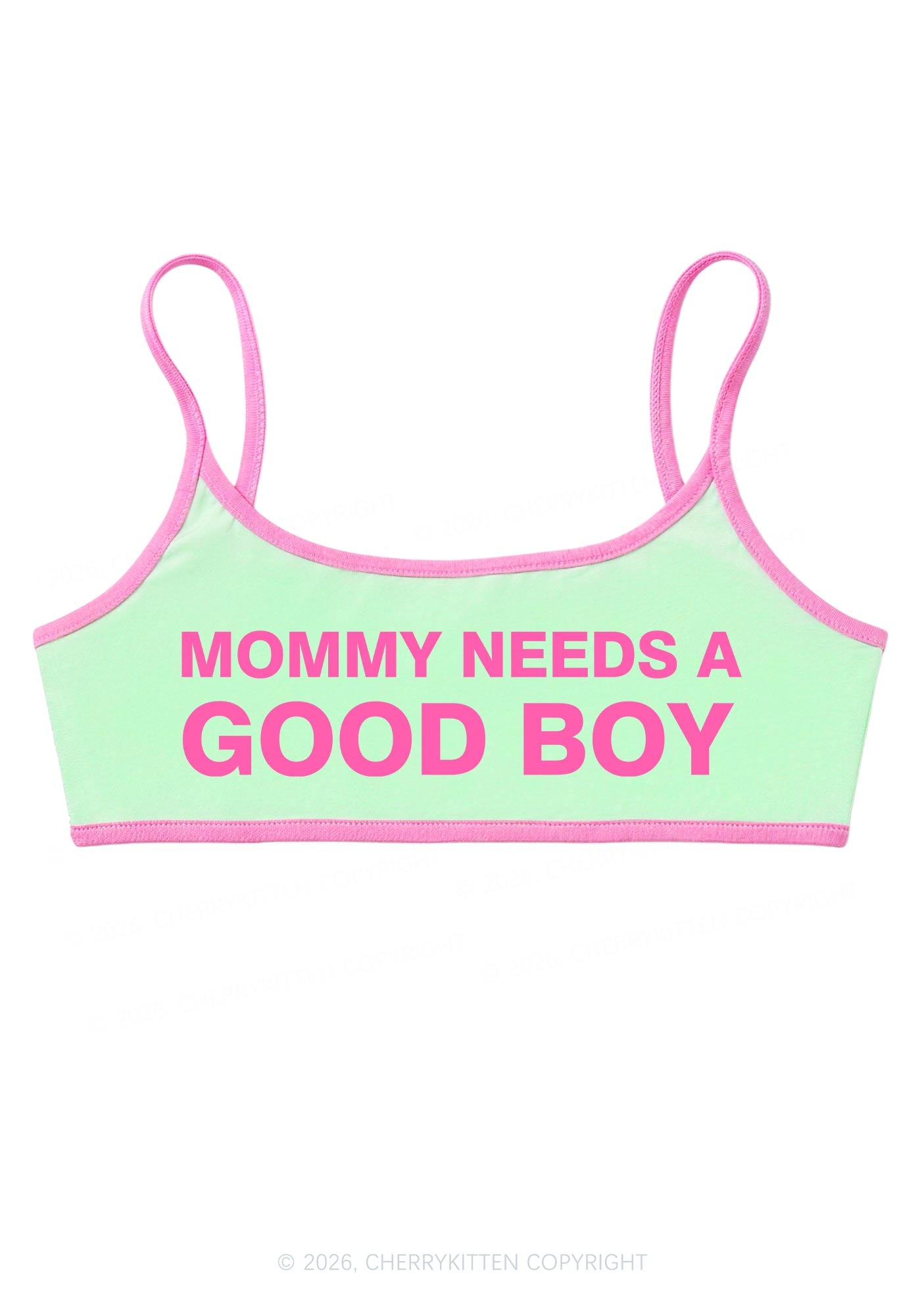 Mommy Needs A Good Boy Y2K Super Crop Cami Cherrykitten