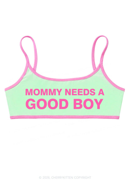 Mommy Needs A Good Boy Y2K Super Crop Cami Cherrykitten