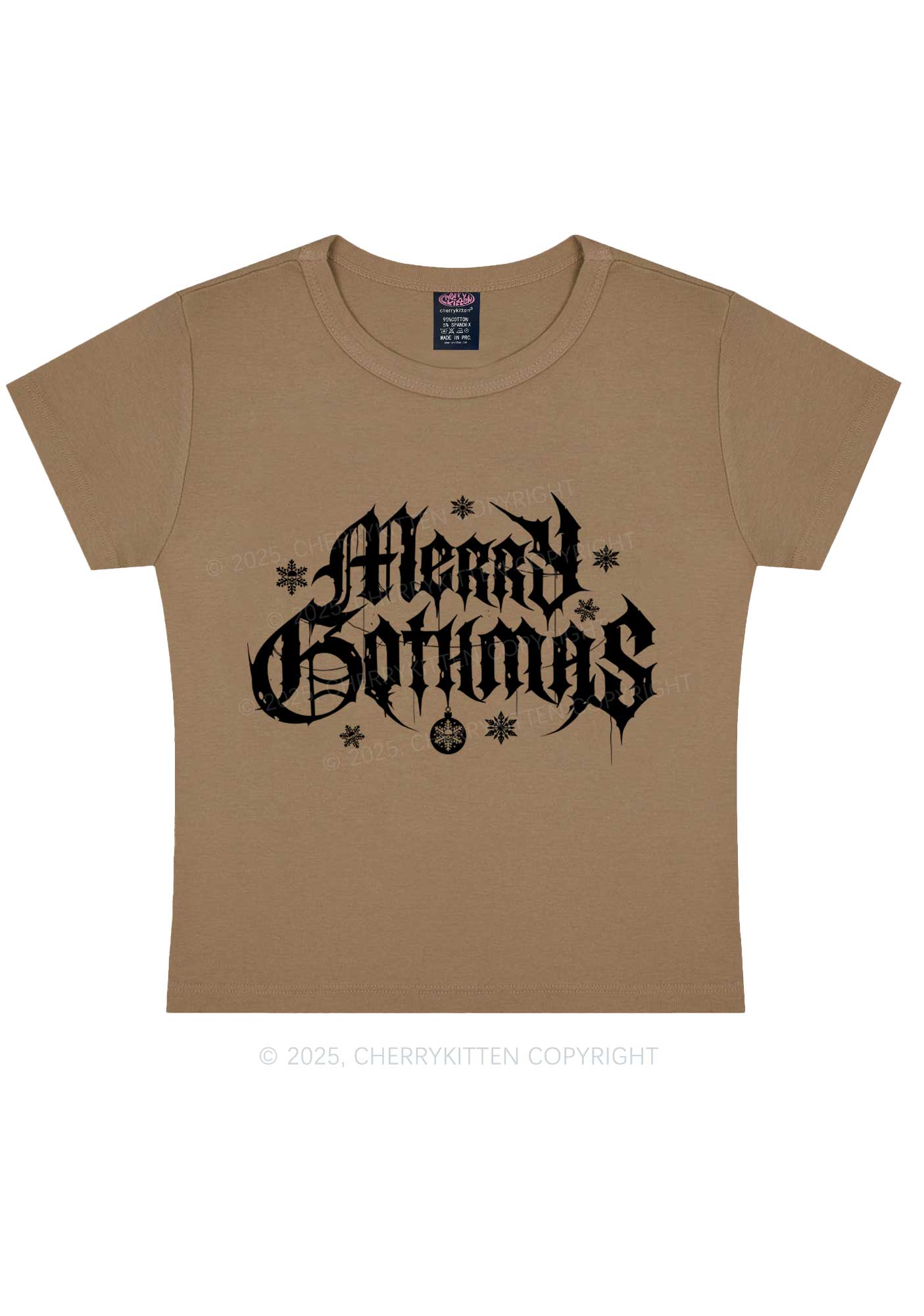Merry Gothmas Y2K Baby Tee Cherrykitten