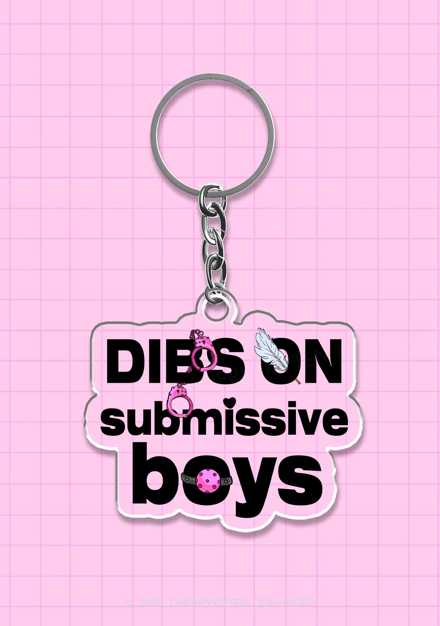 Dibs On S Boys 1Pc Y2K Keychain Cherrykitten