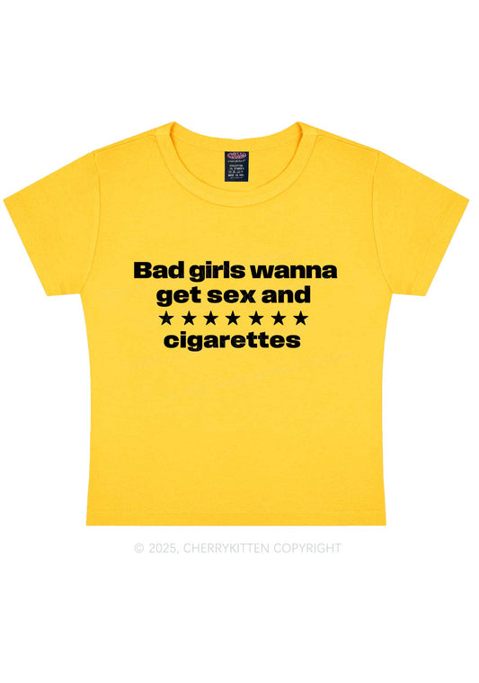 Wanna Sxx Cigarettes Y2K Baby Tee Cherrykitten