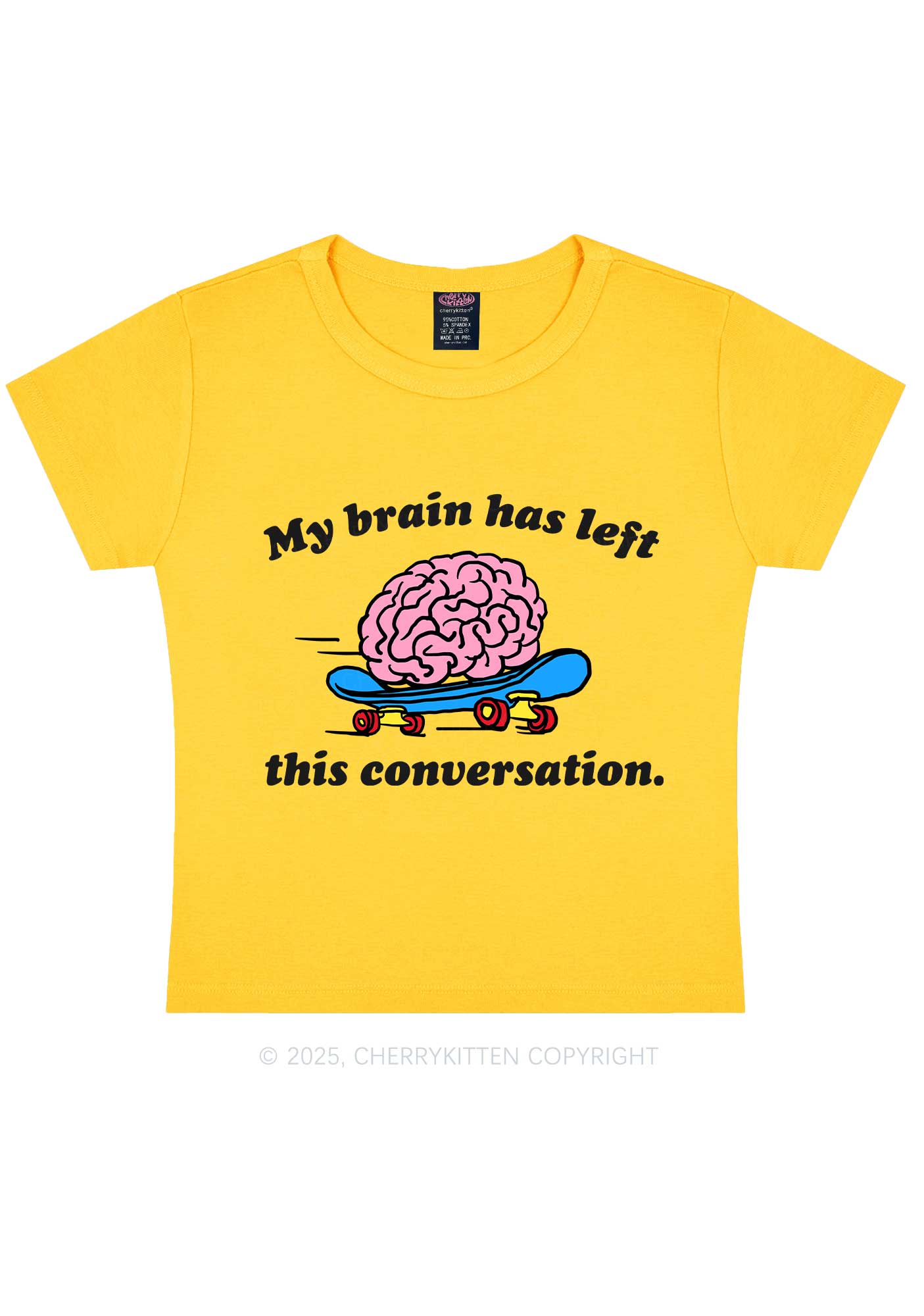 Brain Left Conversation Y2K Baby Tee Cherrykitten