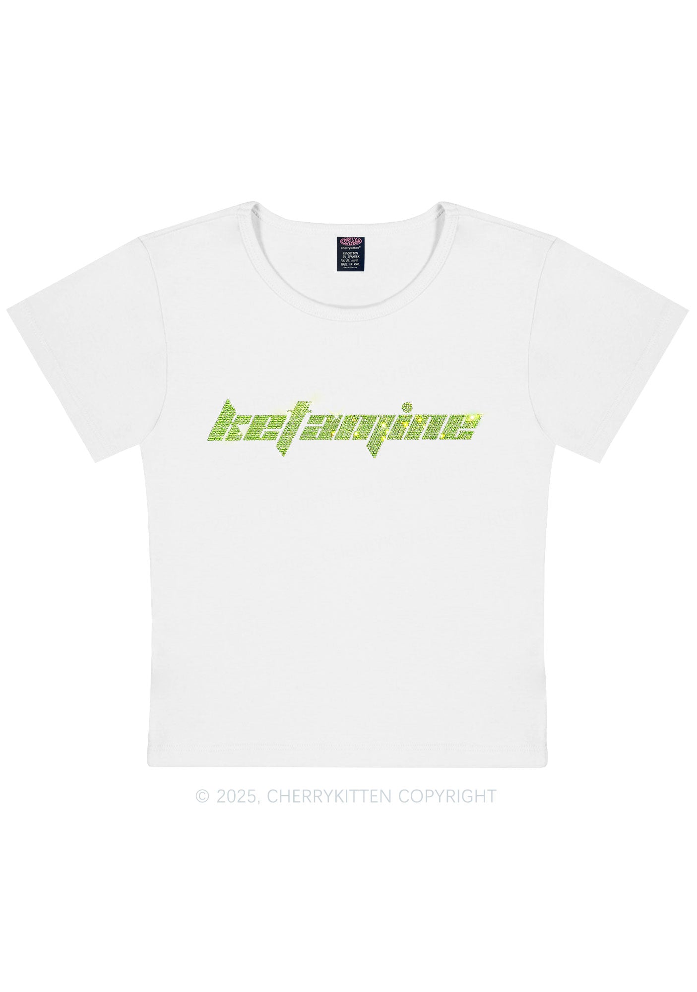 Rhinestone Ketamxxe Y2K Baby Tee Cherrykitten