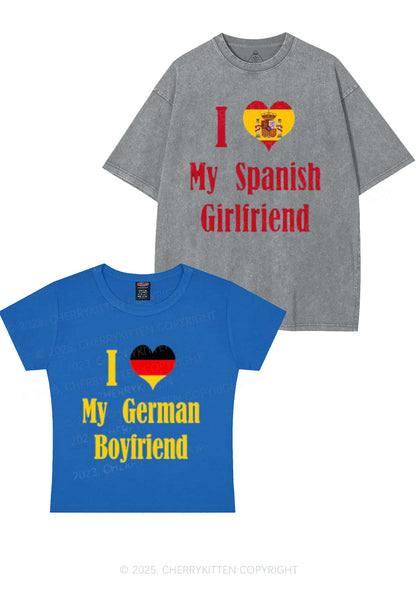 Custom Country Y2K Valentine's Day Couple Shirt Cherrykitten