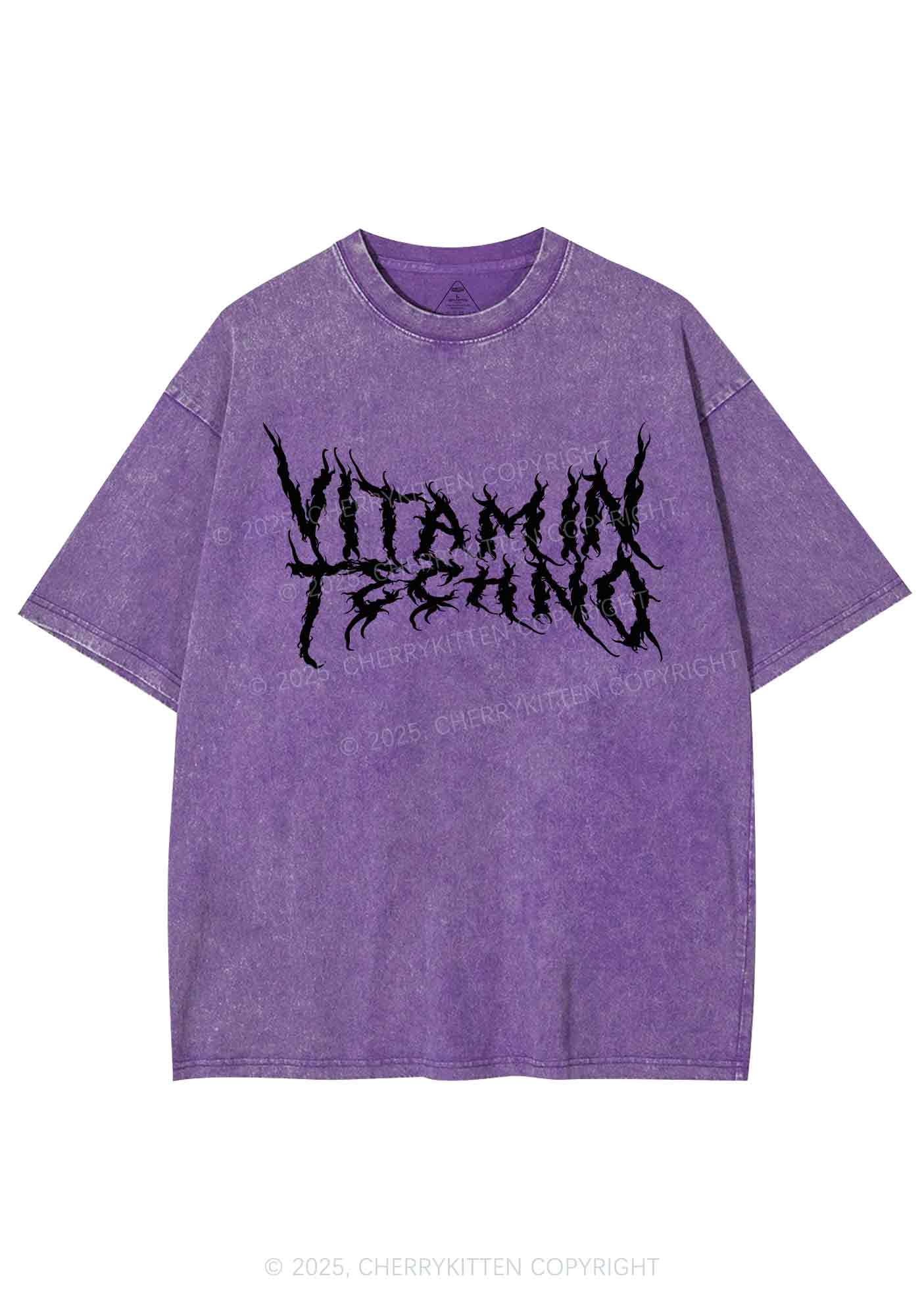 Vitamin Techno Y2K Shirts Washed Tee Cherrykitten