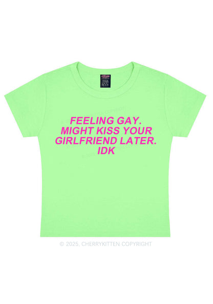 Kiss Your GF Later Pride Y2K Baby Tee Cherrykitten