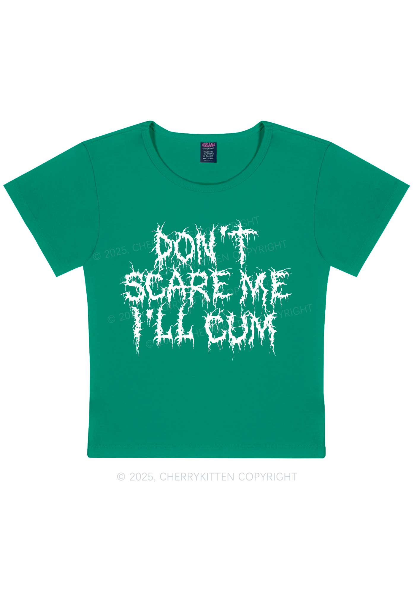 Halloween Dont Scare Me Cum Y2K Baby Tee Cherrykitten