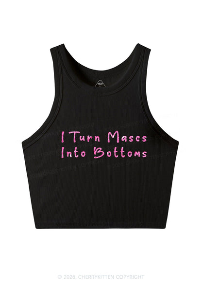 Glitter Turn Mascs Into Bottoms Pride Y2K Crop Tank Top Cherrykitten