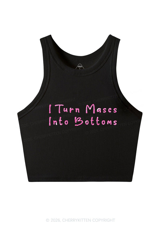 Glitter Turn Mascs Into Bottoms Pride Y2K Crop Tank Top Cherrykitten