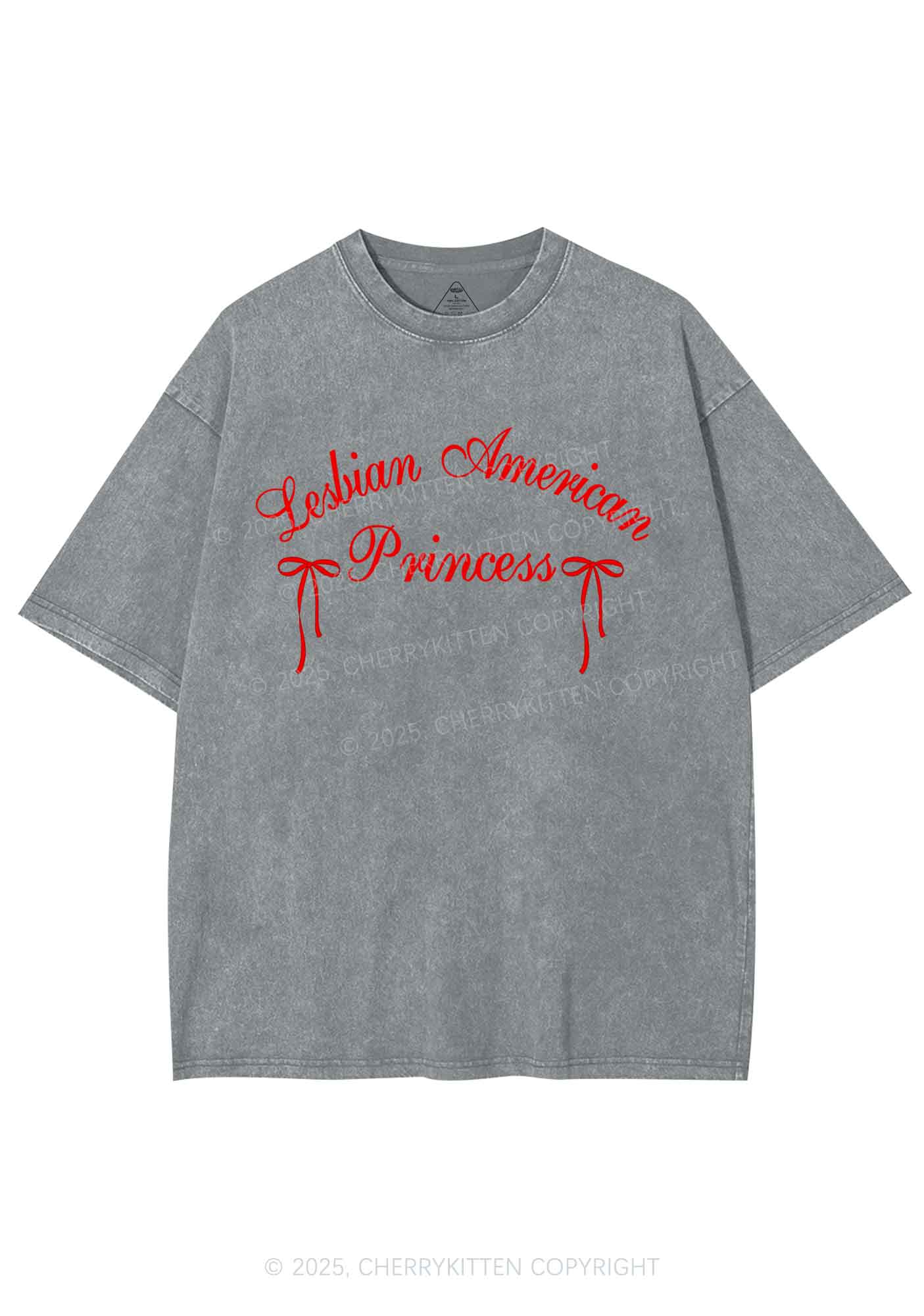 Lesbian American Princess Y2K Shirts Washed Tee Cherrykitten