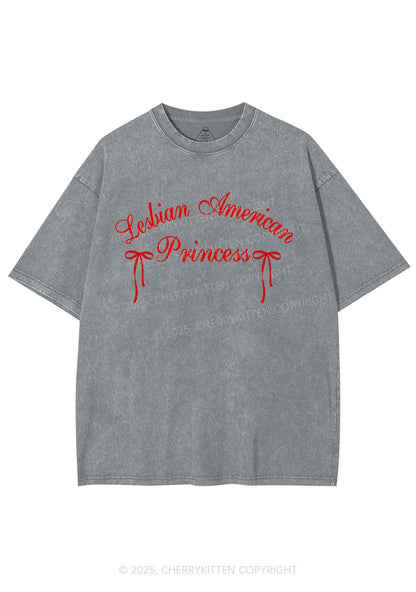 Lesbian American Princess Y2K Shirts Washed Tee Cherrykitten