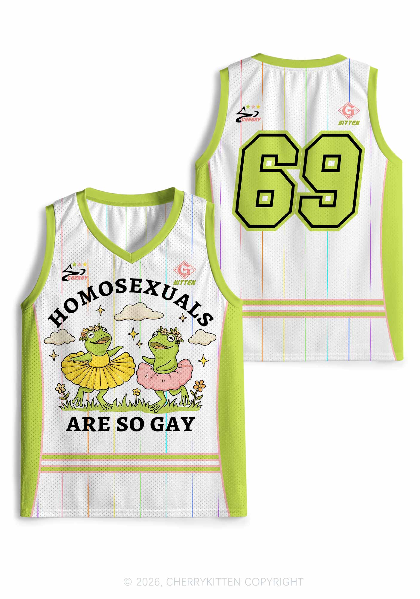 Homosexuals Are So Gay Pride Y2K Sport Jersey Tank Cherrykitten