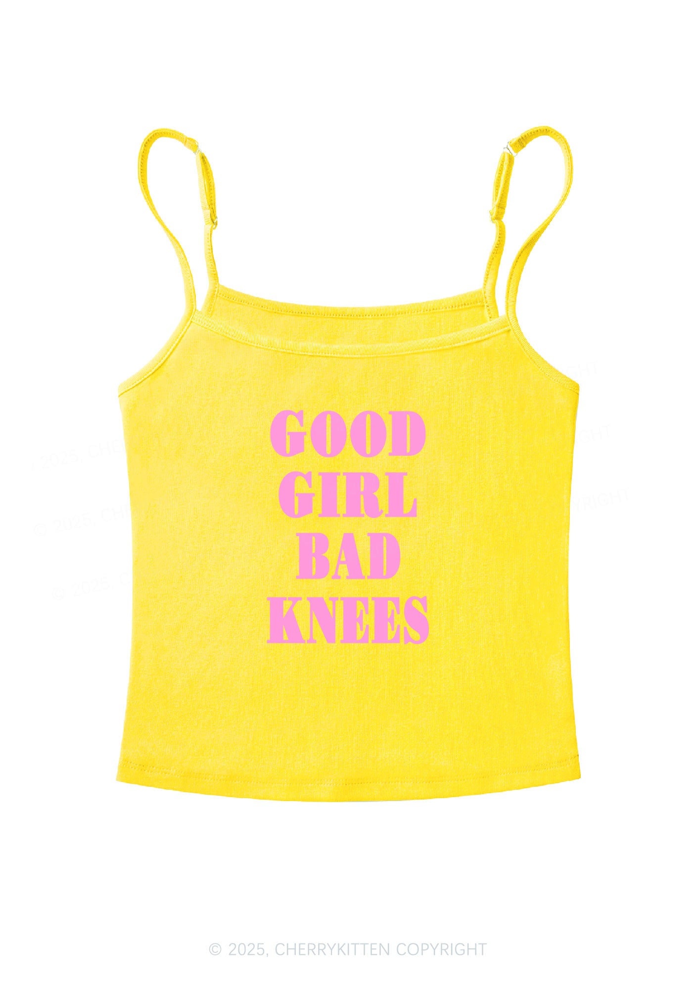 Good Girl Bad Knees Y2K Spaghetti Strap Cami Cherrykitten