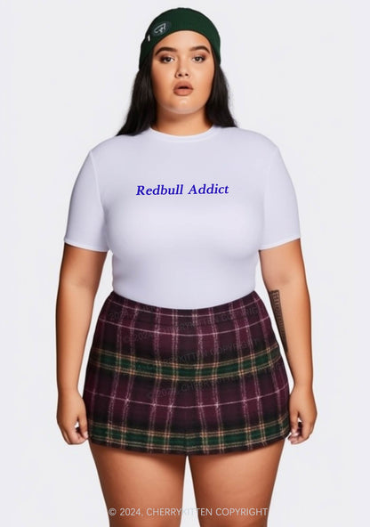 Curvy Redbull Addict Y2K Baby Tee Cherrykitten