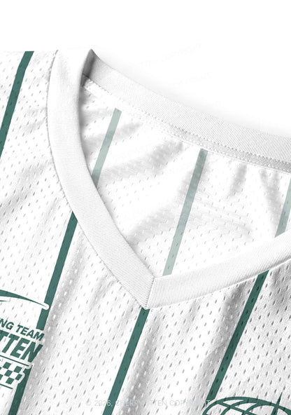 Green Stripes Bisexual Mess Pride Y2K Sport Jersey Tank Cherrykitten