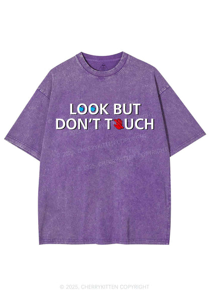 Look Dont Touch Y2K Shirts Washed Tee Cherrykitten