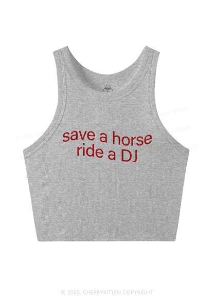 Glitter Ride A DJ Y2K Crop Tank Top Cherrykitten