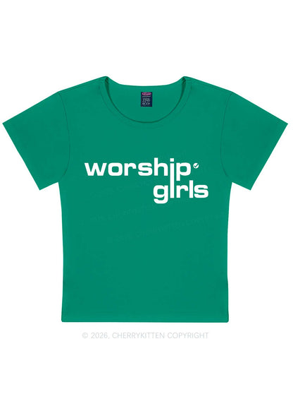 Worship Girls Pride Y2K Baby Tee Cherrykitten