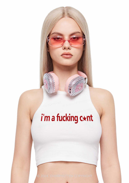 I'm A Fxxking Cxxt Y2K Crop Tank Top Cherrykitten