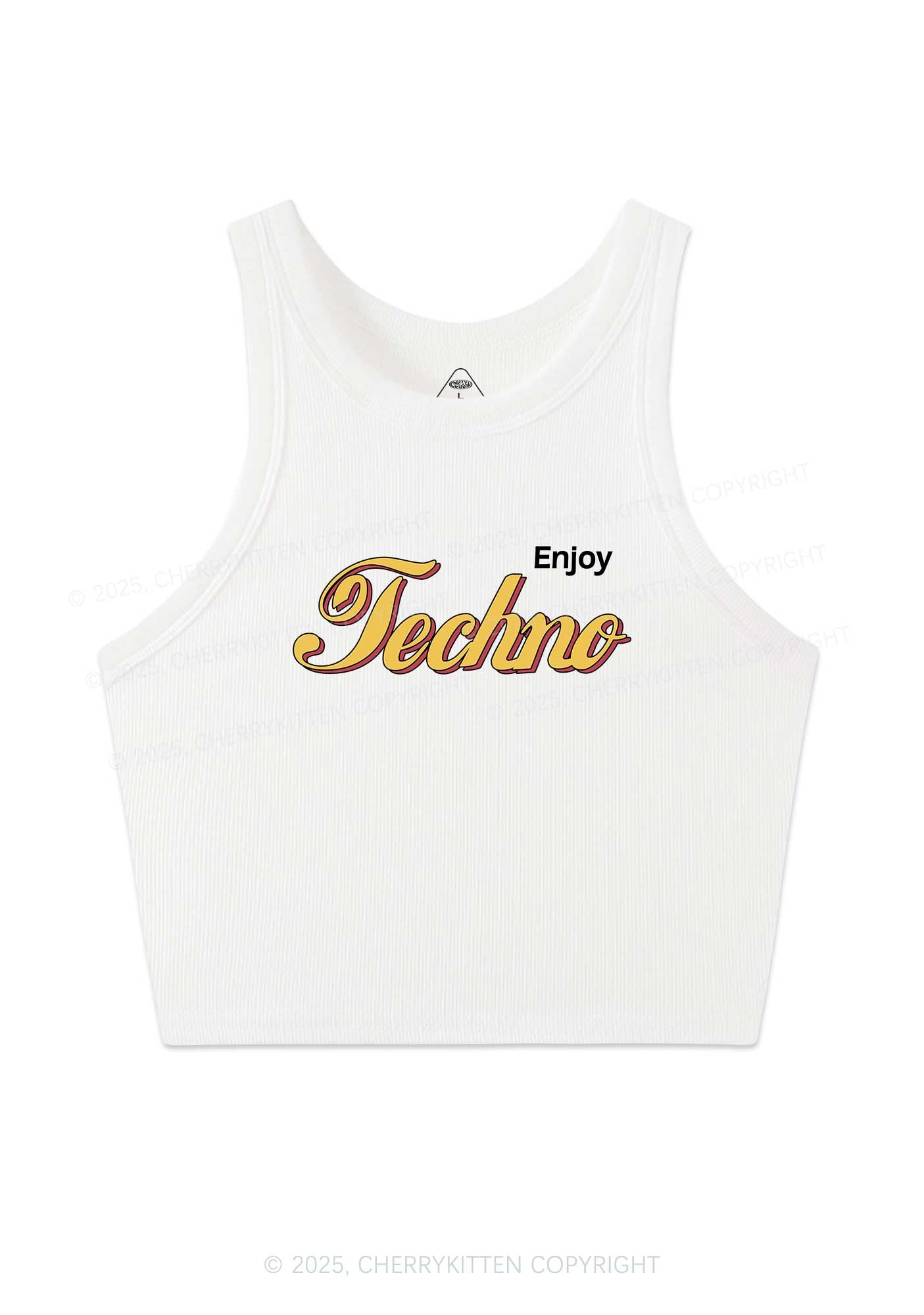 Enjoy Techno Y2K Crop Tank Top Cherrykitten