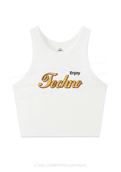 Enjoy Techno Y2K Crop Tank Top Cherrykitten