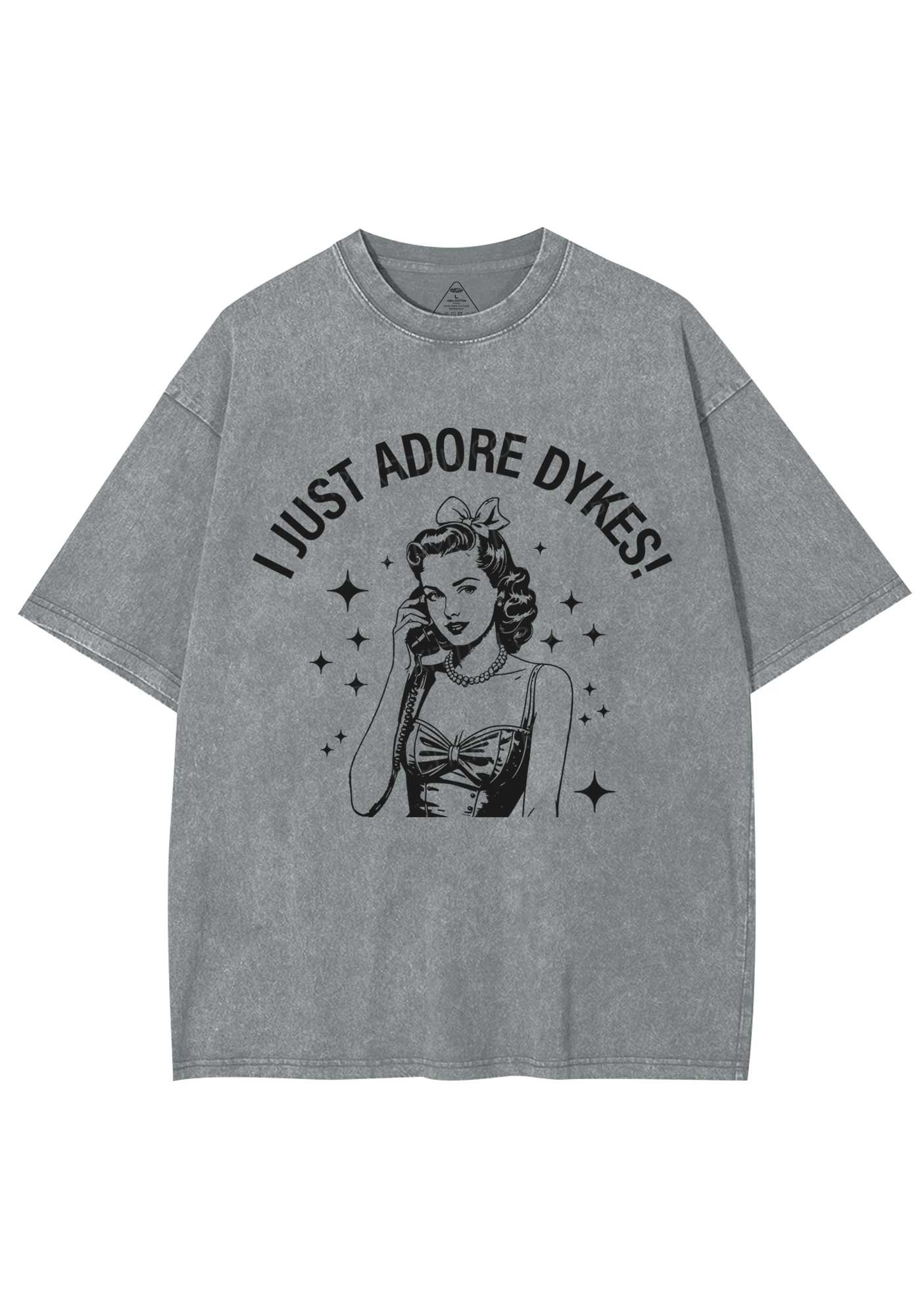 I Just Adore Dykes Y2K Shirts Washed Tee Cherrykitten