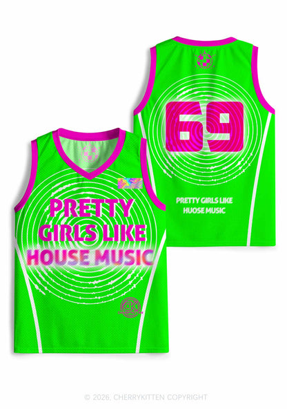Pretty Girls Like House Music Y2K Sport Jersey Tank Cherrykitten
