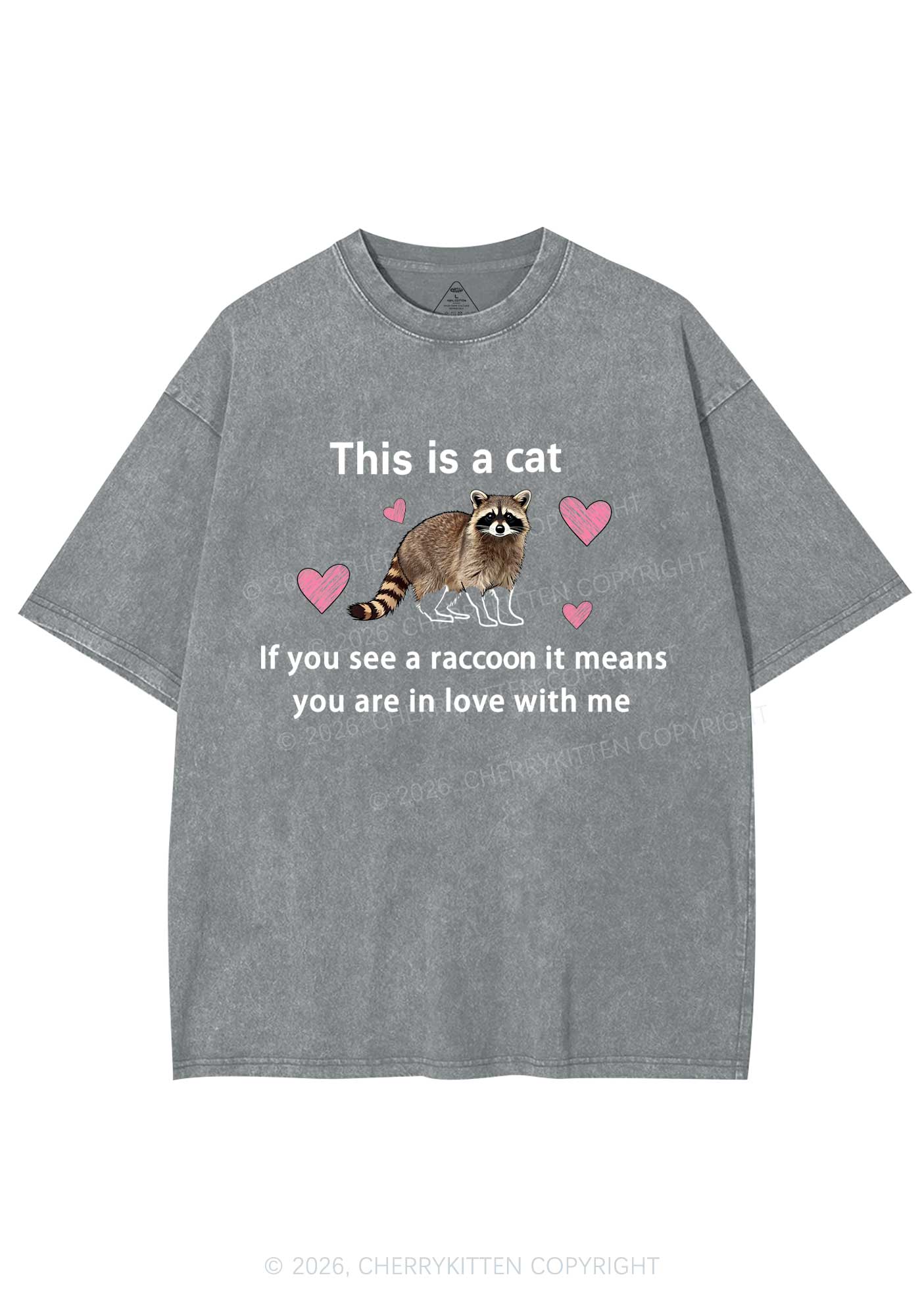 If You See A Raccoon Y2K Shirts Washed Tee Cherrykitten