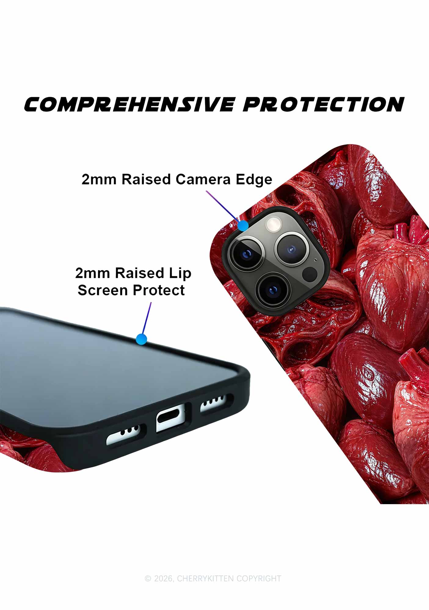 Halloween Red Blood Hearts Y2K Phone Case Cherrykitten