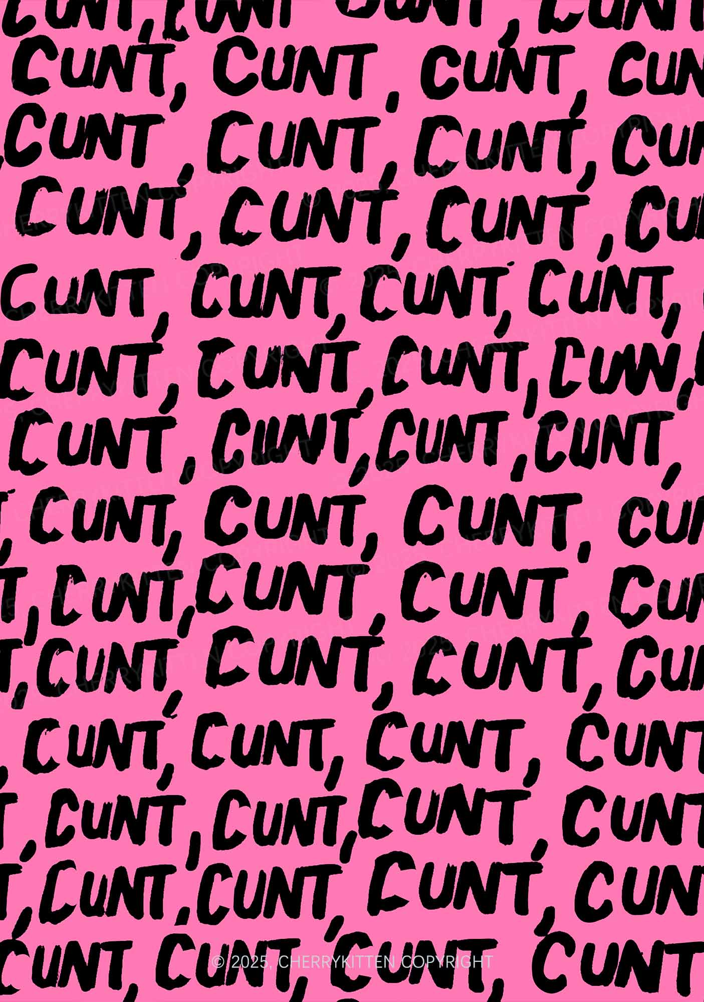 Black Cxxt On Pink Valentine's Day Y2K Print Couples Boxer Thong Set Cherrykitten