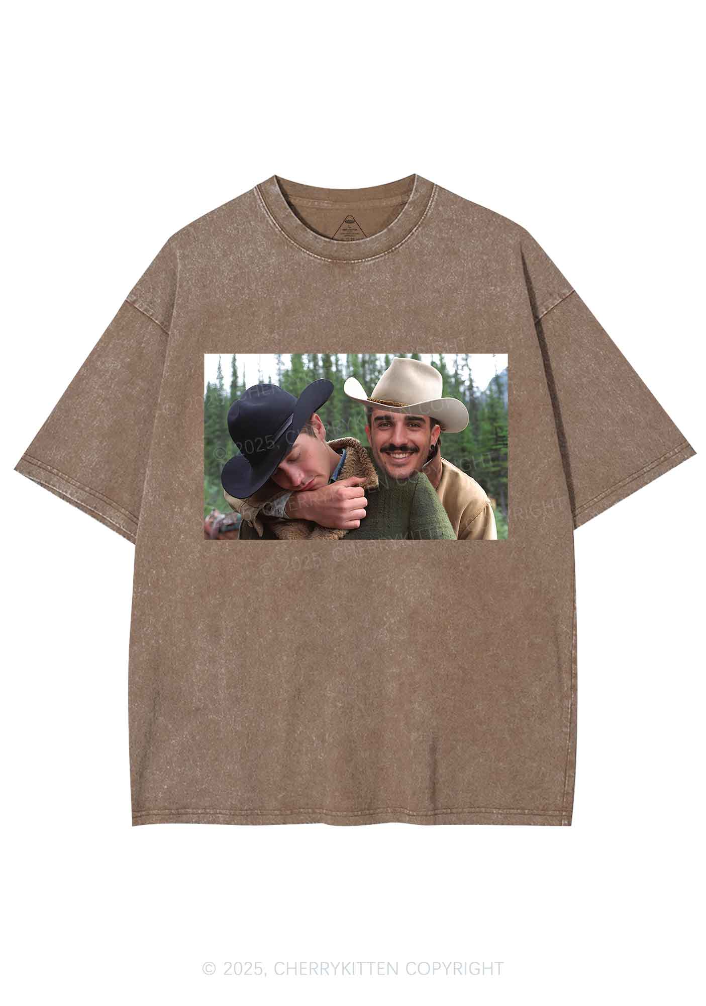 Custom Gay Cowboy Pride Y2K Shirts Washed Tee Cherrykitten