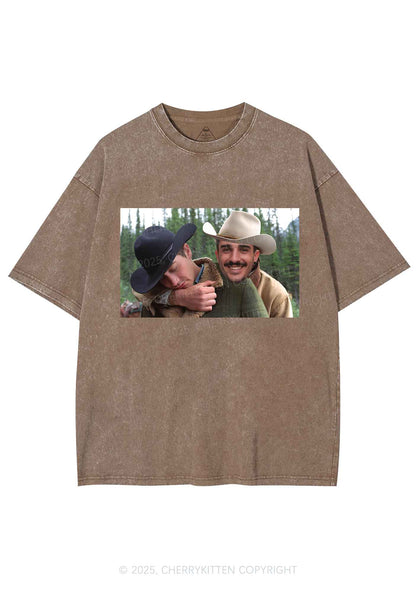 Custom Gay Cowboy Pride Y2K Shirts Washed Tee Cherrykitten