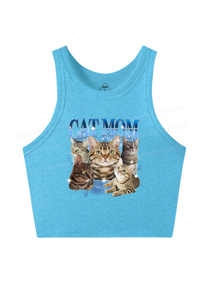 Custom Photo Cat Mom Y2K Crop Tank Top Cherrykitten