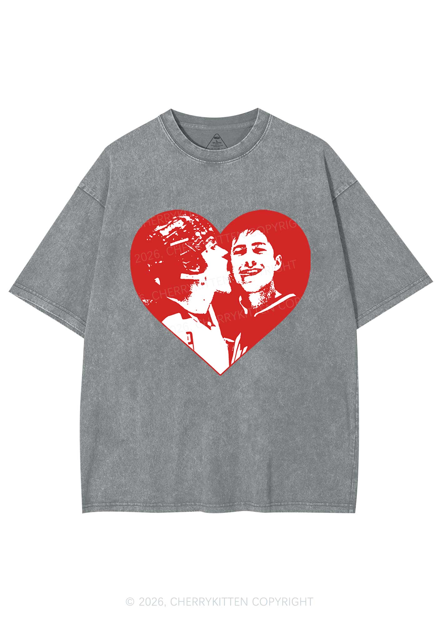 Red Heart Bros HR Y2K Shirts Washed Tee Cherrykitten