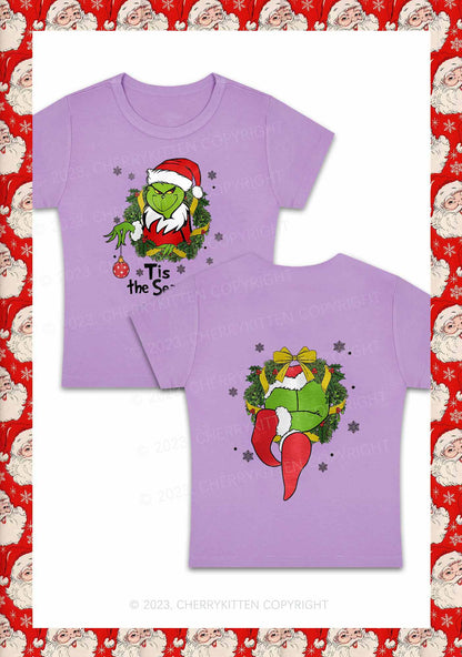 Christmas Tis the Season Two Sides Y2K Baby Tee Cherrykitten