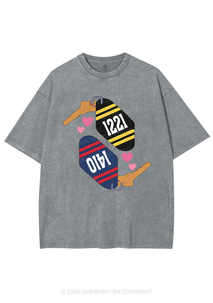Retro Key Tag HR Y2K Shirts Washed Tee Cherrykitten