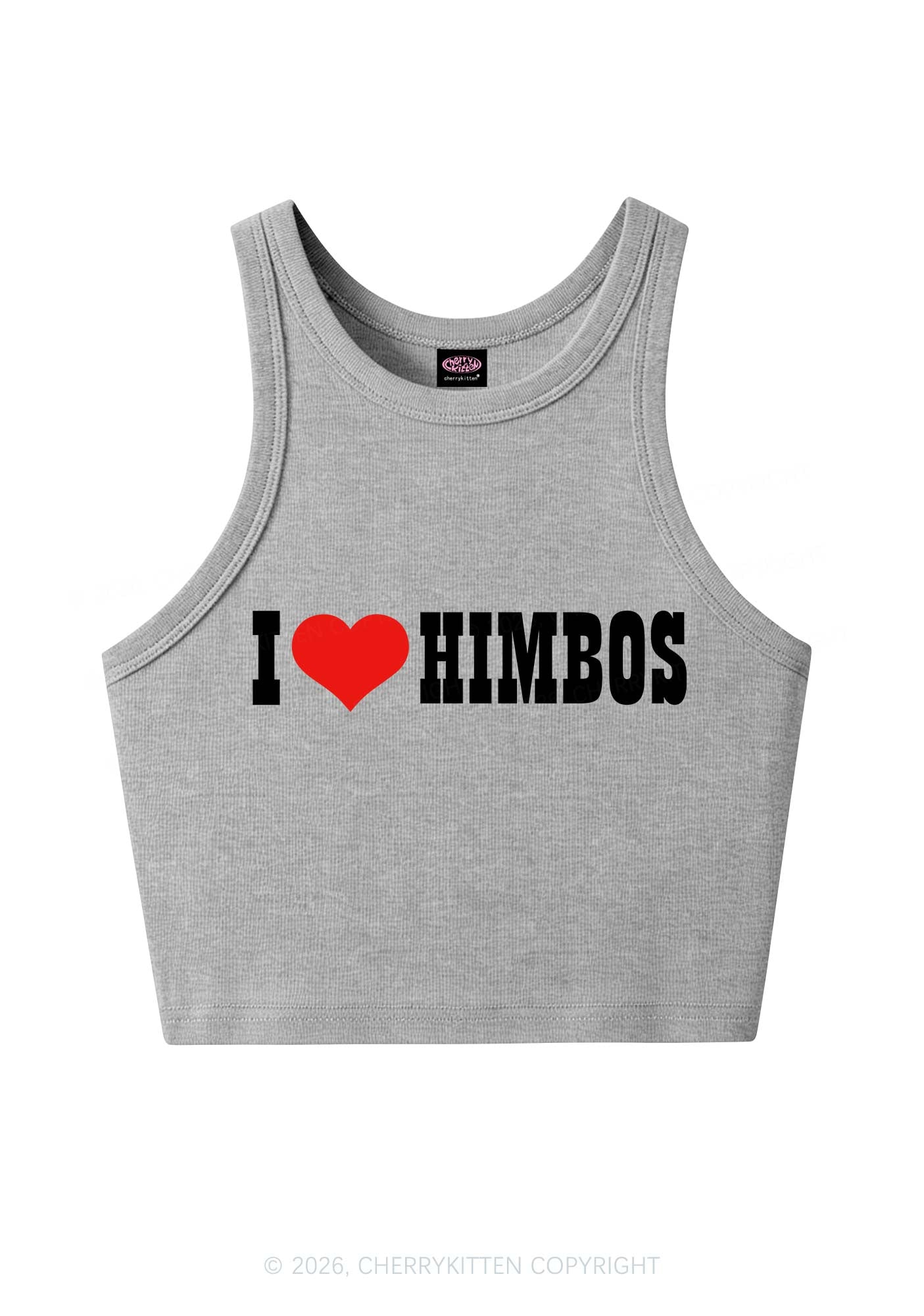 I Love Himbos Y2K Crop Tank Top Cherrykitten