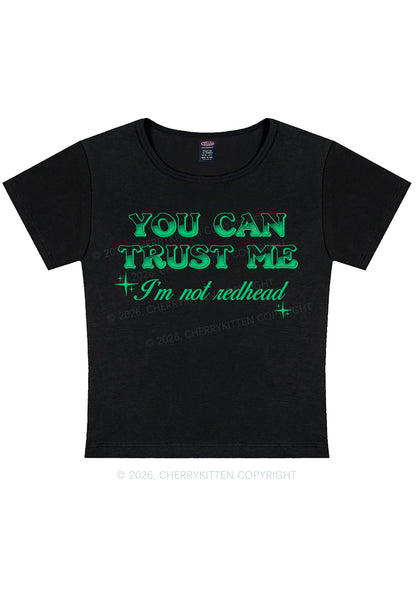 You Can Trust Me St Patricks Y2K Baby Tee Cherrykitten