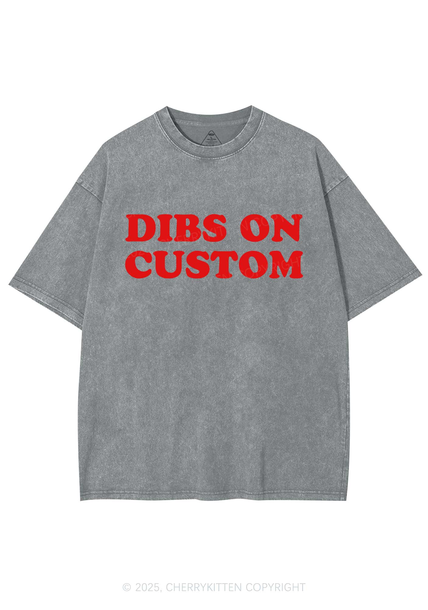 Dibs On Custom Y2K Shirts Washed Tee Cherrykitten