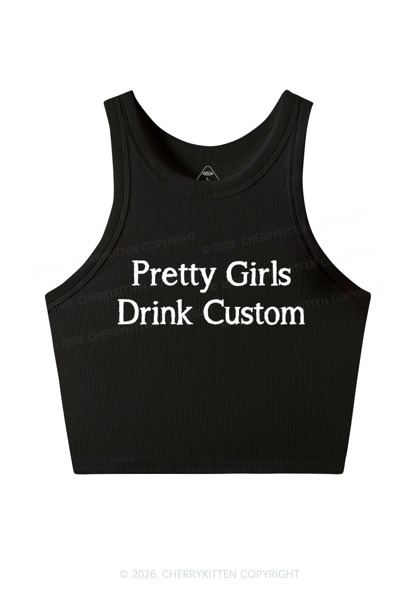 Pretty Girls Drink Custom Y2K Crop Tank Top Cherrykitten