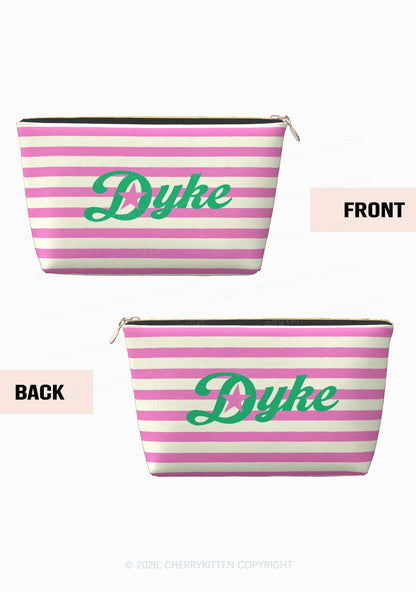 Pink Stripes Dyke Pride Y2K Makeup Bag Cherrykitten