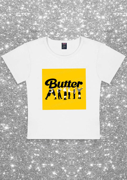 Butter Bangtan Boys Kpop Y2K Baby Tee Cherrykitten