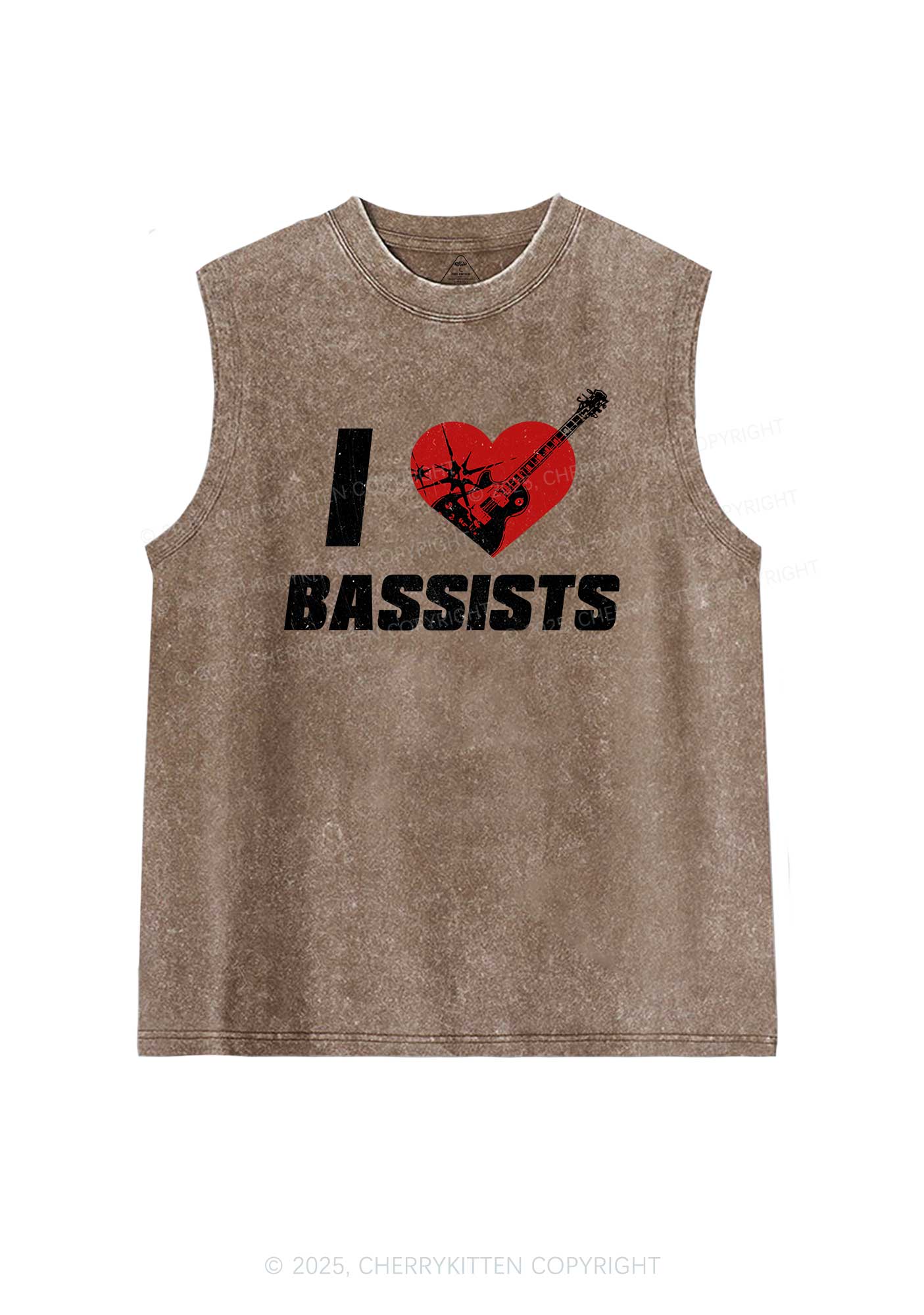 I Love Bassists Y2K Washed Muscle Tank Cherrykitten